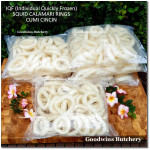 Calamari SQUID RINGS cumi gelang IQF (Individual Quickly Frozen) price/pack 1kg